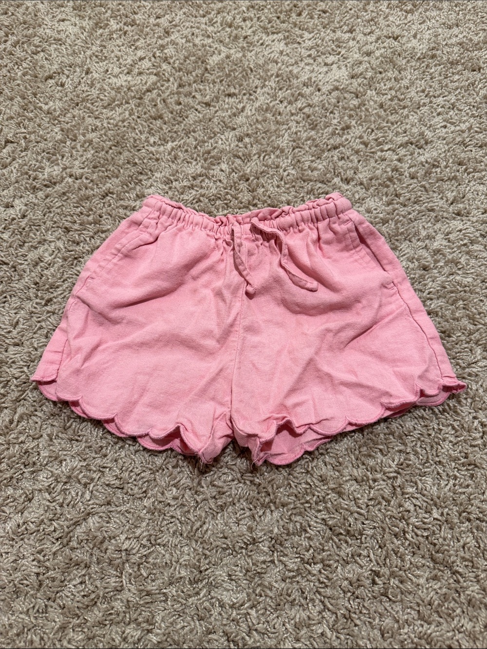 Pink Scallop Hem Girl’s Lounge Shorts